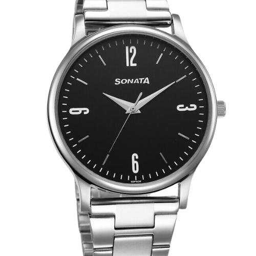 Sonata Aspire Quartz Analog Black Dial