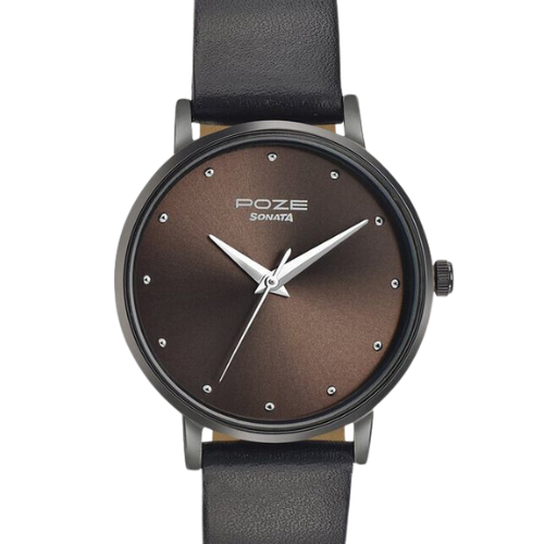 Sonata Poze Quartz Analog Grey Dial