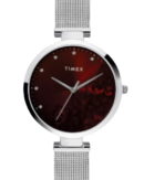 Timex Fashion Women's Red Dial Round Case 3 Hands Function Watch