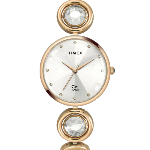 Timex Fria Women Silver Round Analog Watch