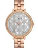 Timex Fashion Women's Silver Dial Round Case 3 Hands Function Watch
