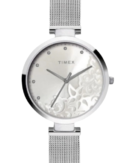 Timex Fashion Women's Silver Dial Round Case 3 Hands Function Watch