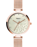 Timex Fashion Women's Mother Of Pearl Dial Round Case 3 Hands Function Watch