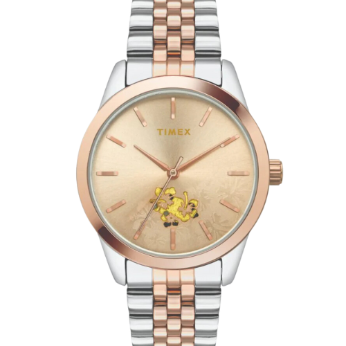 Timex Fashion Women's Rose Gold Dial Round Case 3 Hands Function Watch
