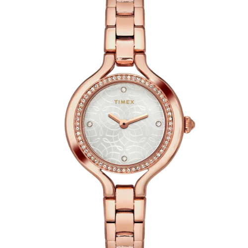 Timex Fria Women's Silver Dial Round Case 2 Hands Function Watch
