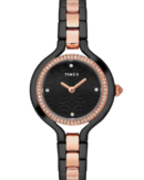 Timex Fria Women's Black Dial Round Case 2 Hands Function Watch