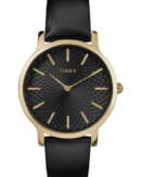 Timex Trend Women Black Round Brass Dial Analog Watch