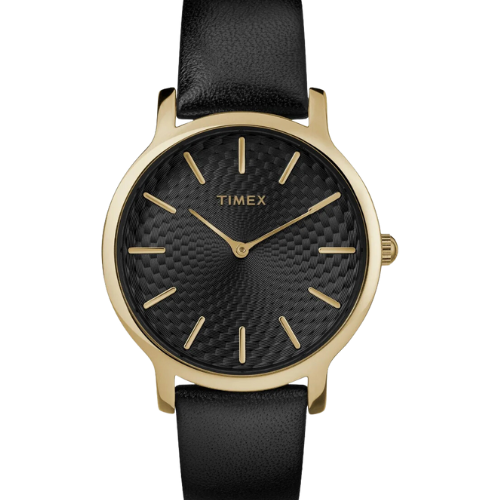Timex Trend Women Black Round Brass Dial Analog Watch