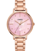 Timex Women Pink Round Analog Brass Dial Watch