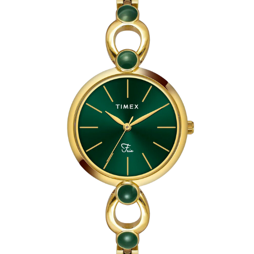 Timex Fria Women Green Round Dial Analog Watch