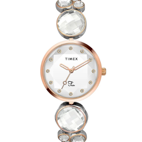 Timex Fria Women Silver Round Analog Watch