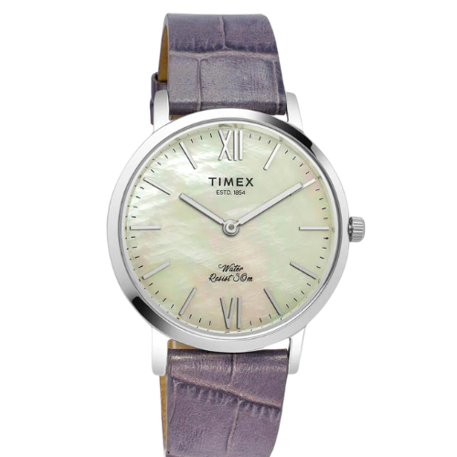 Timex Empera Women's Mother Of Pearl Dial Round Case 2 Hands Function Watch