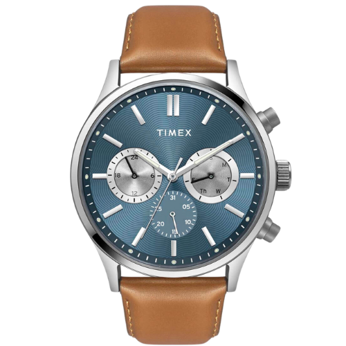 Timex Fashion Men's Blue Dial Round Case Multifunction Function Watch