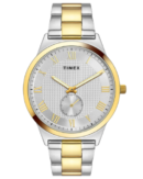 Timex Men Silver Round Analog Brass Dial Watch