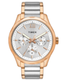 Timex Men Multifunction Silver Round Brass Dial Watch