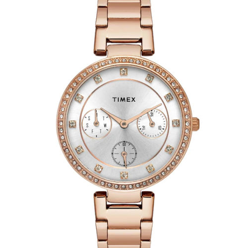 Timex Women Silver Round Dial Analog Watch
