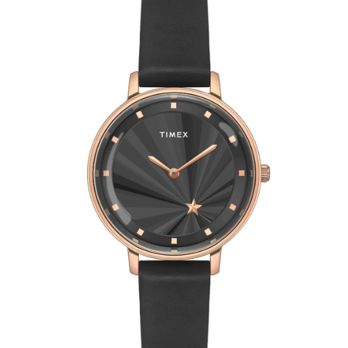 Timex Women Black Round Dial Analog Watch