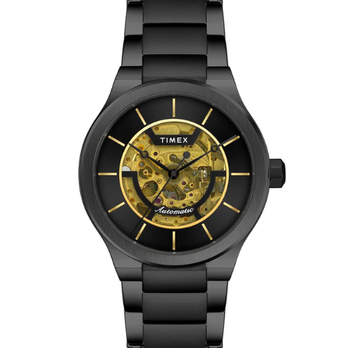 Timex E Class Men's Black Dial Round Case Automatic Function Watch