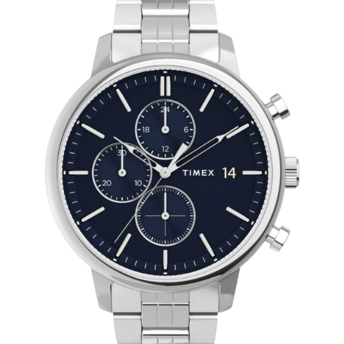 Timex Trend Men Blue Analog Round Brass Dial Watch