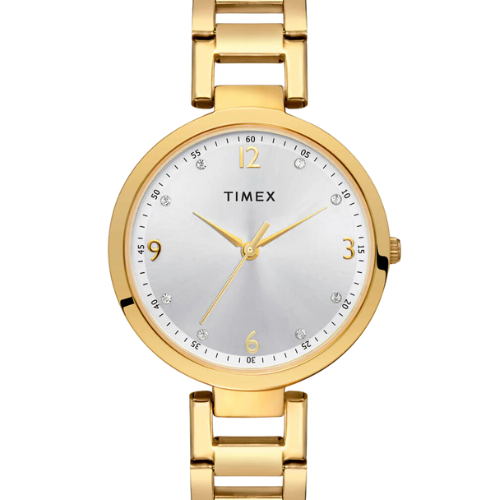 Timex Fashion Women's Silver Dial Round Case Hands Function Watch
