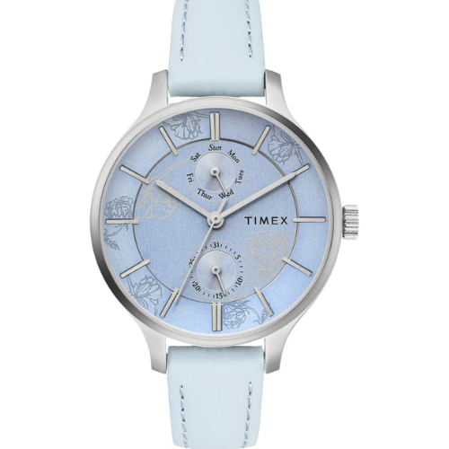 Timex Women Multifunction Blue Round Brass Dial Watch