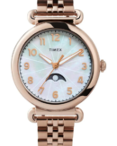 Timex Heritage Collection Women's Quartz Analog Rose Gold-Tone Dial Round Case Stainless-Steel Function Watch