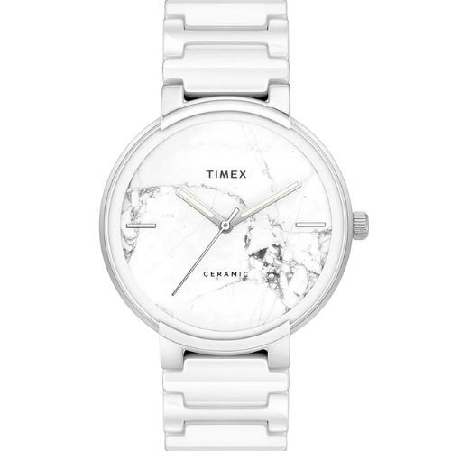 Timex Fashion Men's White Dial Round Case 3 Hands Function Watch