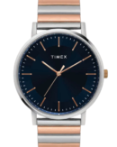 Timex Fashion Men's Blue Dial Round Case 3 Hands Function Watch