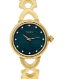 Timex Fria Women's Green Dial Round Case 2 Hands Function Watch