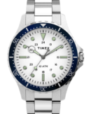 Timex Military Men's Quartz Analog Stainless Steel Dial Round Case Stainless-Steel Function Watch