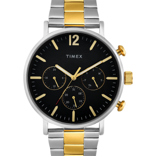 Timex Men Black Round Multifunction Dial Watch