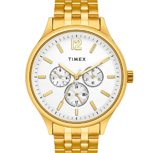 Timex Fashion Men's Silver Dial Round Case Multifunction Function Watch