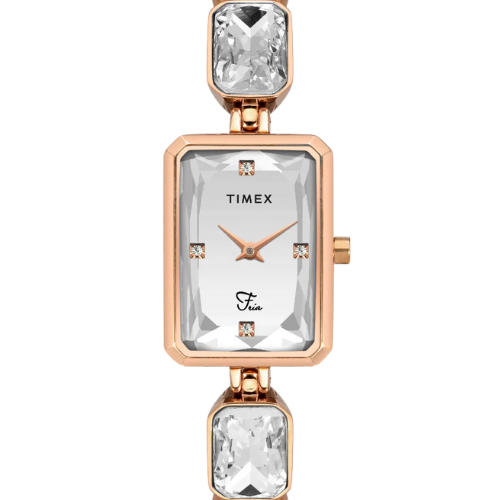 Timex Fria Women Silver Rectangular Analog Watch