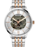 Timex Trend Men Automatic Silver Round Stainless Steel Dial Watch