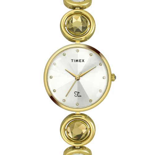 Timex Fria Women Silver Round Analog Watch