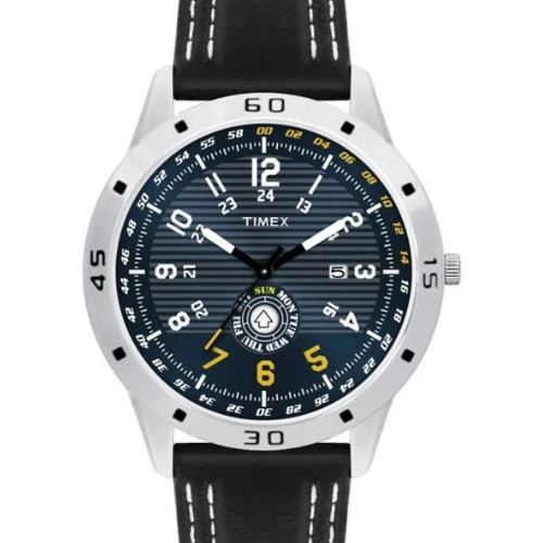 Timex Fashion Men's Quartz Analog Black Dial Round Case Day Date Function Watc