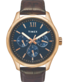 Timex Empera Men's Blue Dial Round Case Multifunction Function Watch