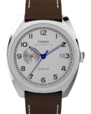 Timex Men Silver-Tone Stainless Steel Round Dial Mechanical Watch