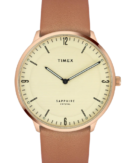 Timex Fashion Men's Beige Dial Round Case 2 Hands Function Watch