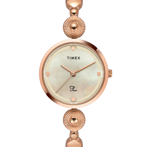 Timex Fria Women Off White Round Analog Watch