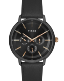 Timex Fashion Men's Black Dial Round Case Multifunction Function Watch