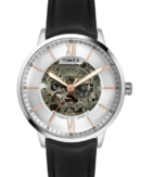 Timex Men Automatic Silver Round Stainless Steel Dial Watch