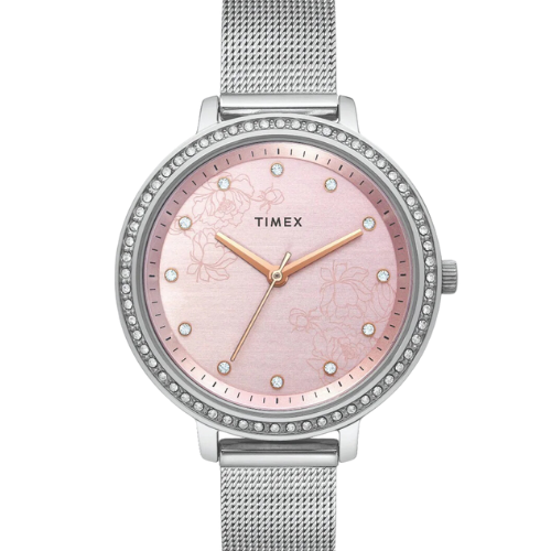 Timex Fashion Women's Pink Dial Round Case 3 Hands Function Watch