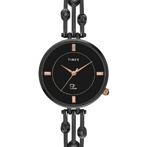 Timex Fria Women Black Round Analog Watch