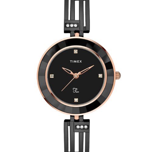 Timex Fria Women Black Round Analog Watch