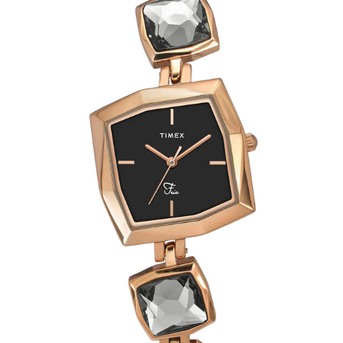 Timex Fria Women Black Square Analog Watch