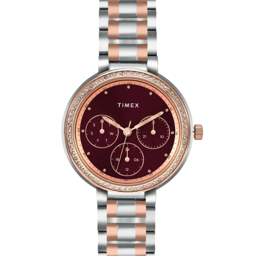 Timex Multifunction Analog Maroon Dial Women Watch