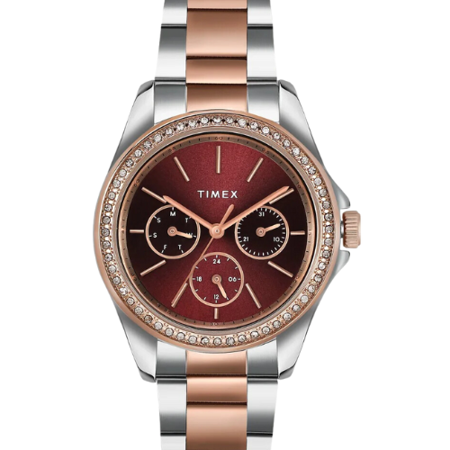 Timex Multifunction Analog Maroon Dial Women Watch