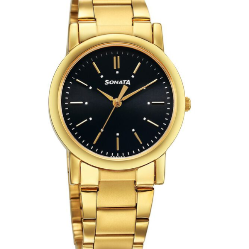 Sonata Classic Quartz Analog Black Dial