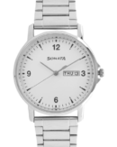 Sonata Quartz Analog with Day and Date White Dial